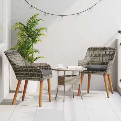 Cadeira de Jardim 2 pcs Cinzeto 55 x 62,5 x 82cm vime PE