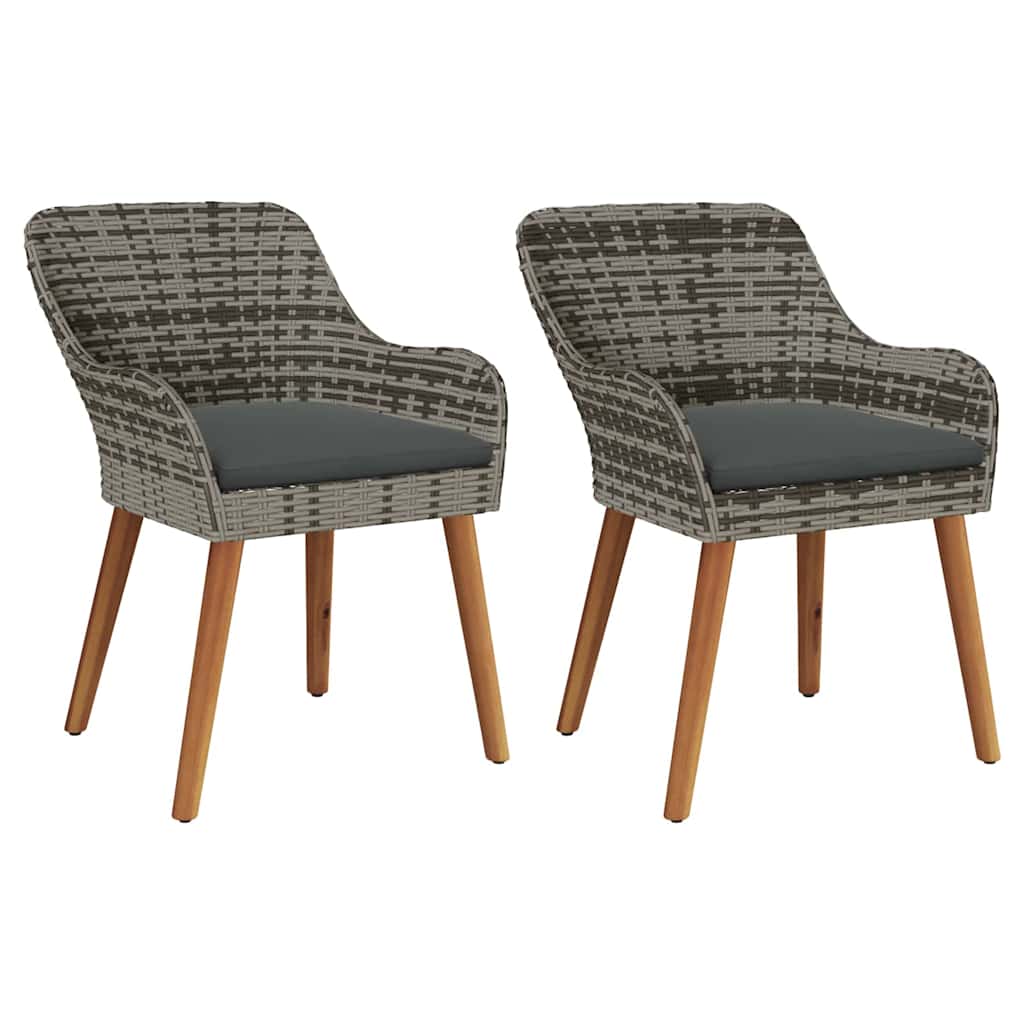 Cadeira de Jardim 2 pcs Cinzeto 55 x 62,5 x 82cm vime PE