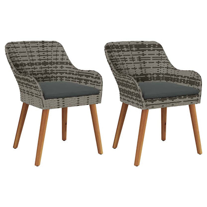 Cadeira de Jardim 2 pcs Cinzeto 55 x 62,5 x 82cm vime PE