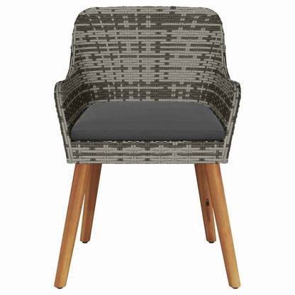 Cadeira de Jardim 2 pcs Cinzeto 55 x 62,5 x 82cm vime PE