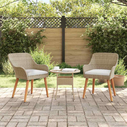 Cadeira de Jardim 2 pcs Bege 55 x 62,5 x 82cm vime PE