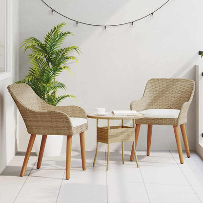 Cadeira de Jardim 2 pcs Bege 55 x 62,5 x 82cm vime PE