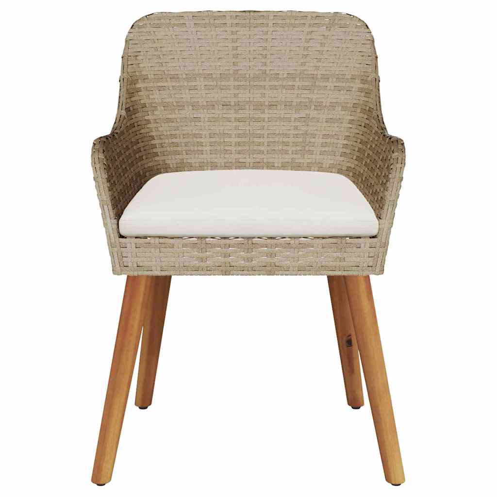Cadeira de Jardim 2 pcs Bege 55 x 62,5 x 82cm vime PE
