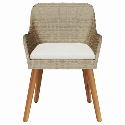 Cadeira de Jardim 2 pcs Bege 55 x 62,5 x 82cm vime PE