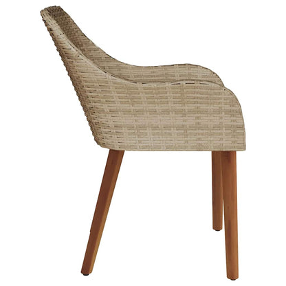 Cadeira de Jardim 2 pcs Bege 55 x 62,5 x 82cm vime PE
