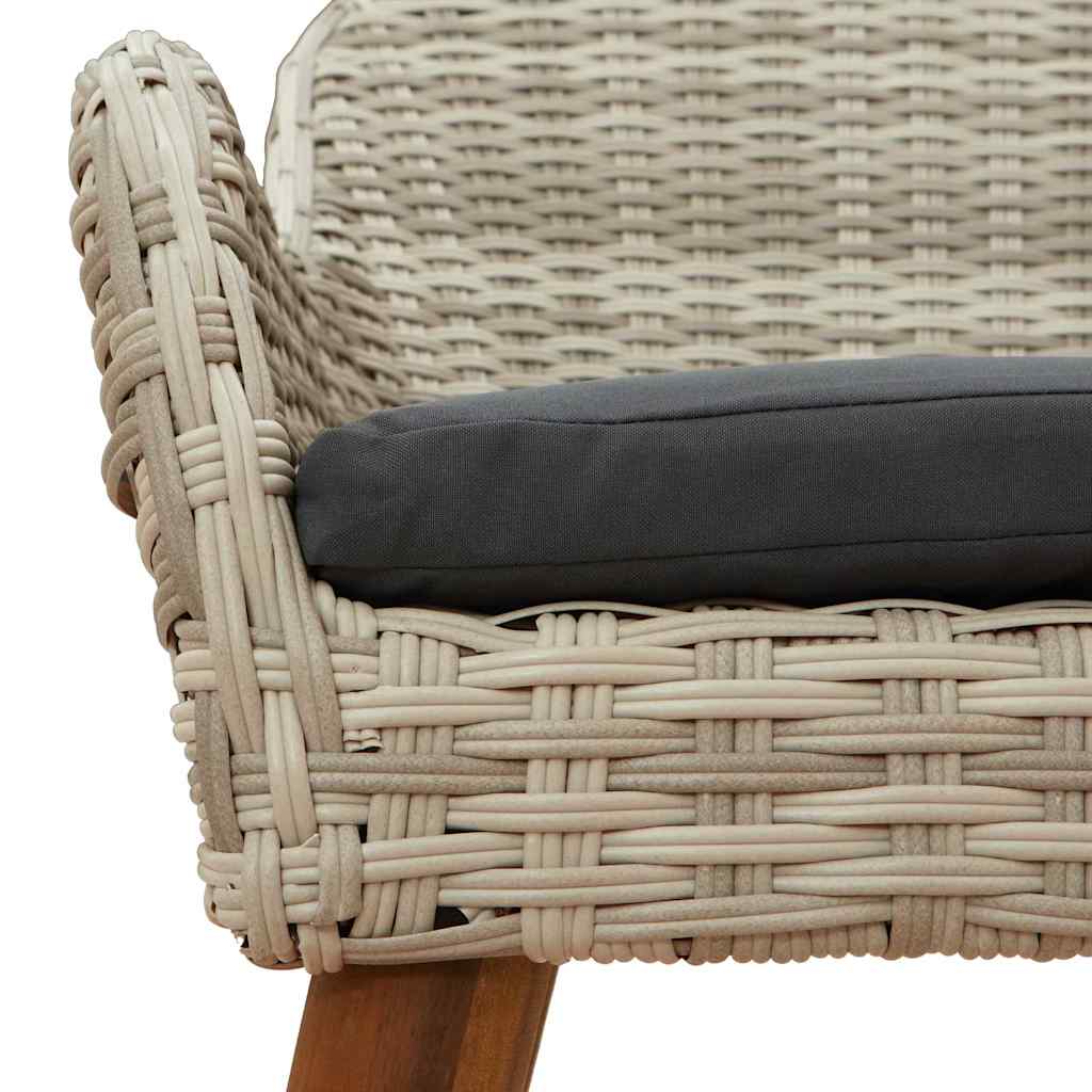 Cadeira de Jardim 2 pcs Cinzento-claro 55 x 62,5 x 82cm vime PE