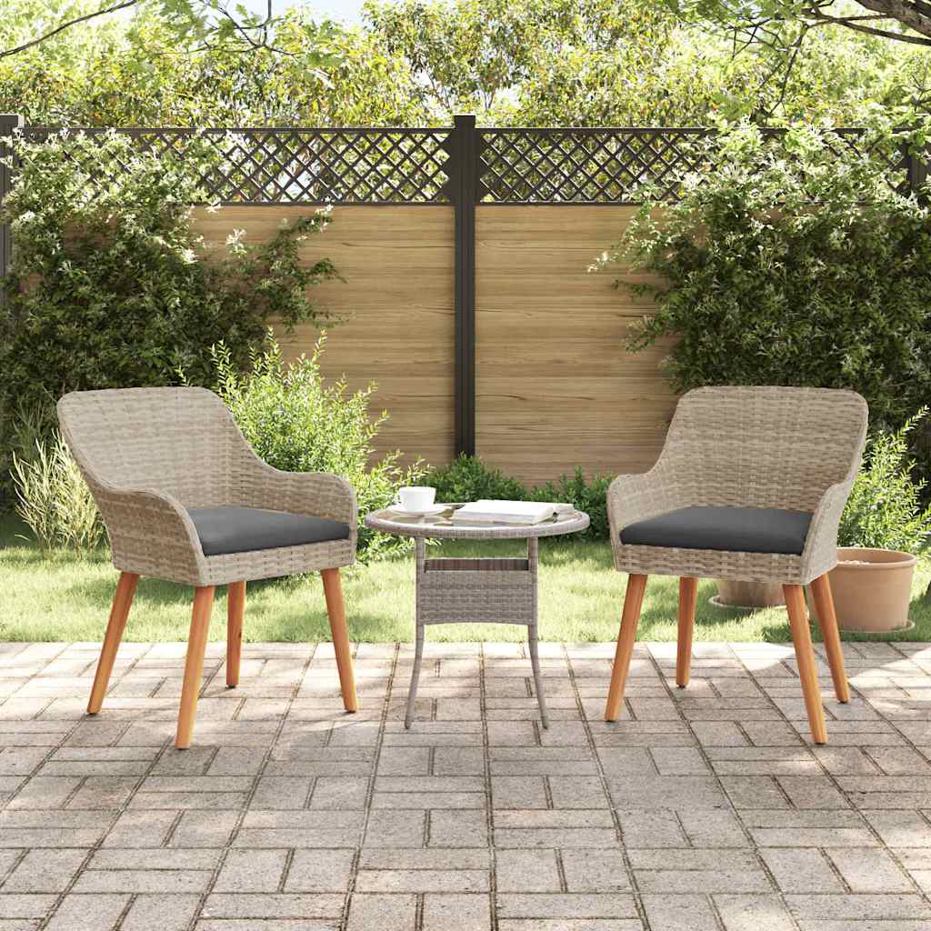 Cadeira de Jardim 2 pcs Cinzento-claro 55 x 62,5 x 82cm vime PE