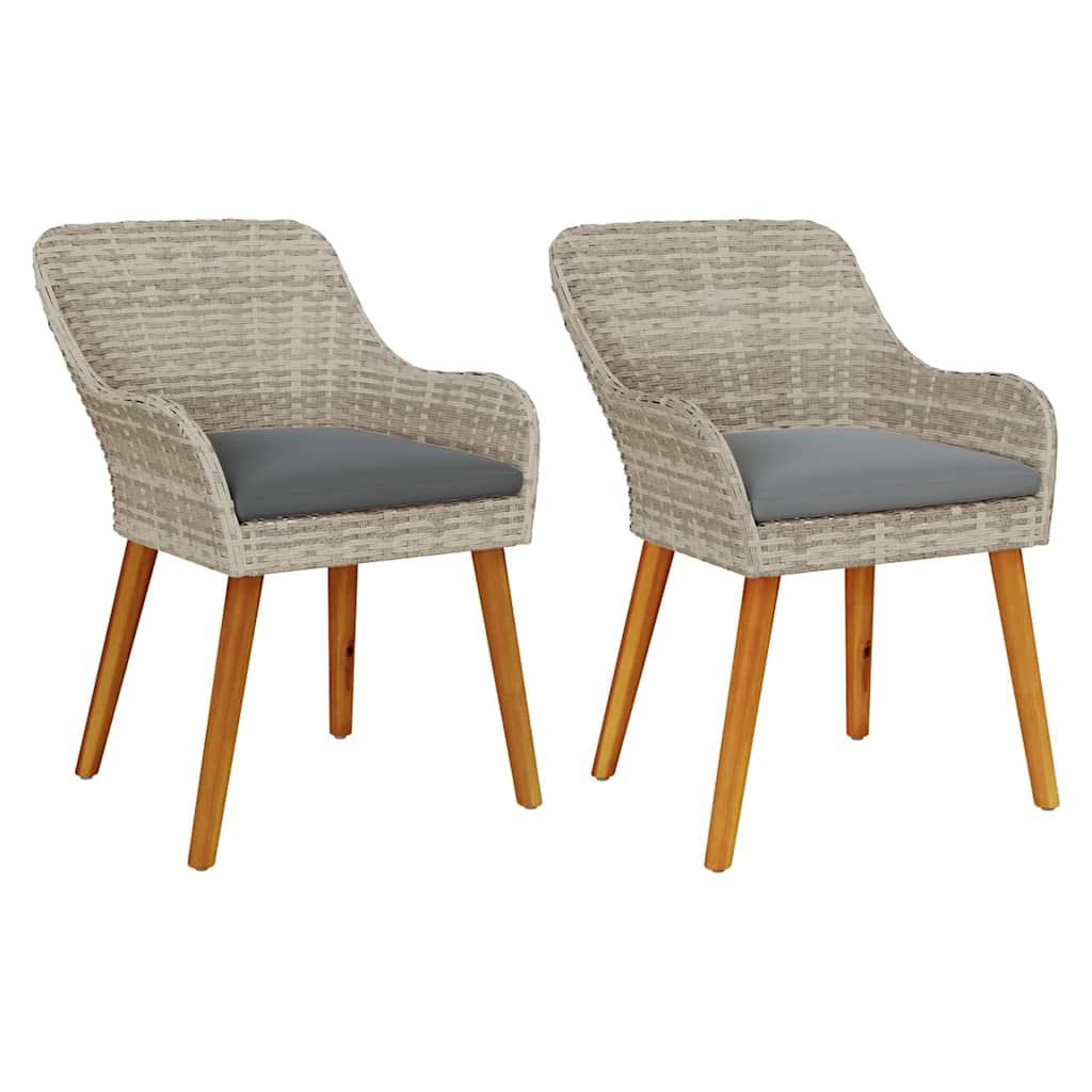 Cadeira de Jardim 2 pcs Cinzento-claro 55 x 62,5 x 82cm vime PE