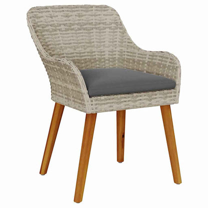 Cadeira de Jardim 2 pcs Cinzento-claro 55 x 62,5 x 82cm vime PE