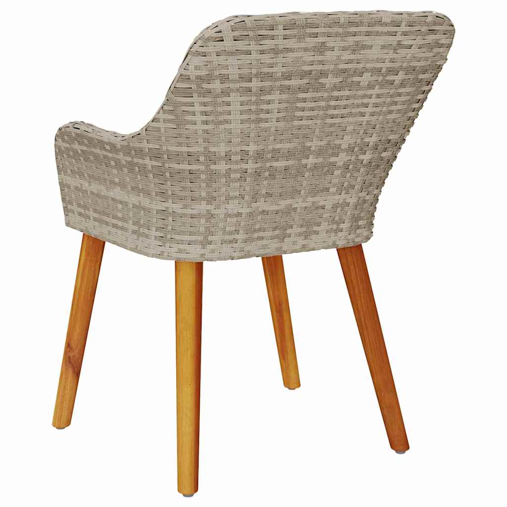 Cadeira de Jardim 2 pcs Cinzento-claro 55 x 62,5 x 82cm vime PE