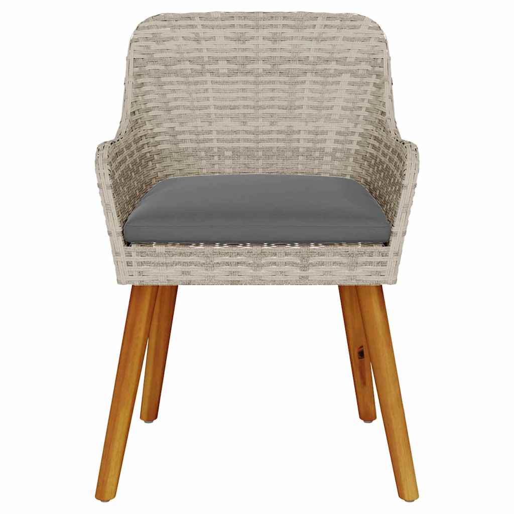 Cadeira de Jardim 2 pcs Cinzento-claro 55 x 62,5 x 82cm vime PE