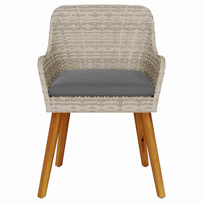 Cadeira de Jardim 2 pcs Cinzento-claro 55 x 62,5 x 82cm vime PE