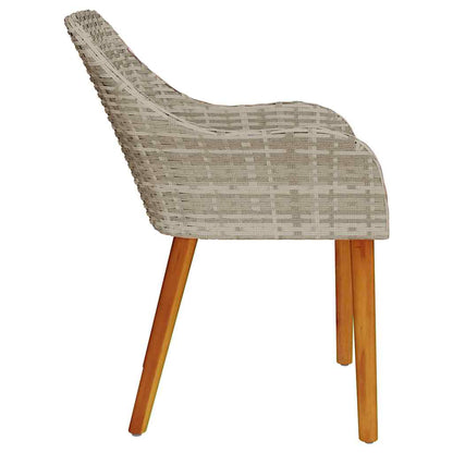 Cadeira de Jardim 2 pcs Cinzento-claro 55 x 62,5 x 82cm vime PE