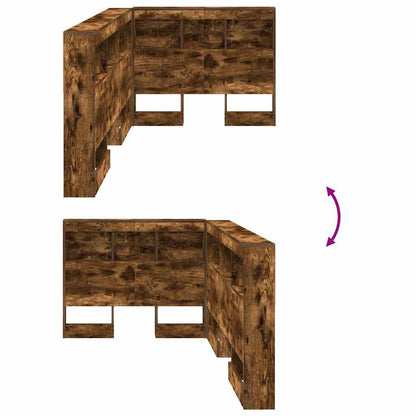 Cabeceira de armazenamento Carvalho Defumado 80 cm