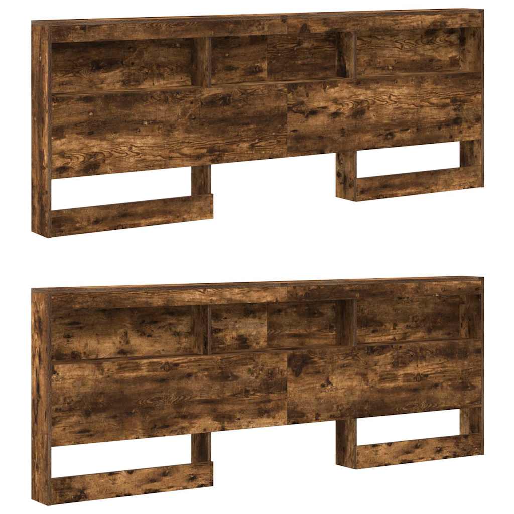 Cabeceira de armazenamento Carvalho Defumado 200 cm