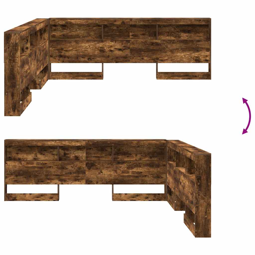 Cabeceira de armazenamento Carvalho Defumado 200 cm