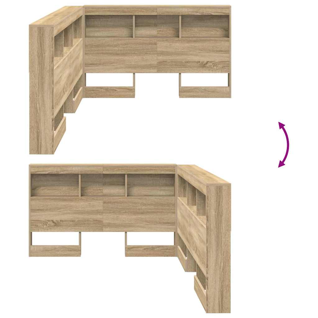 Cabeceira de armazenamento com cabeceira Carvalho Sonoma 120 cm