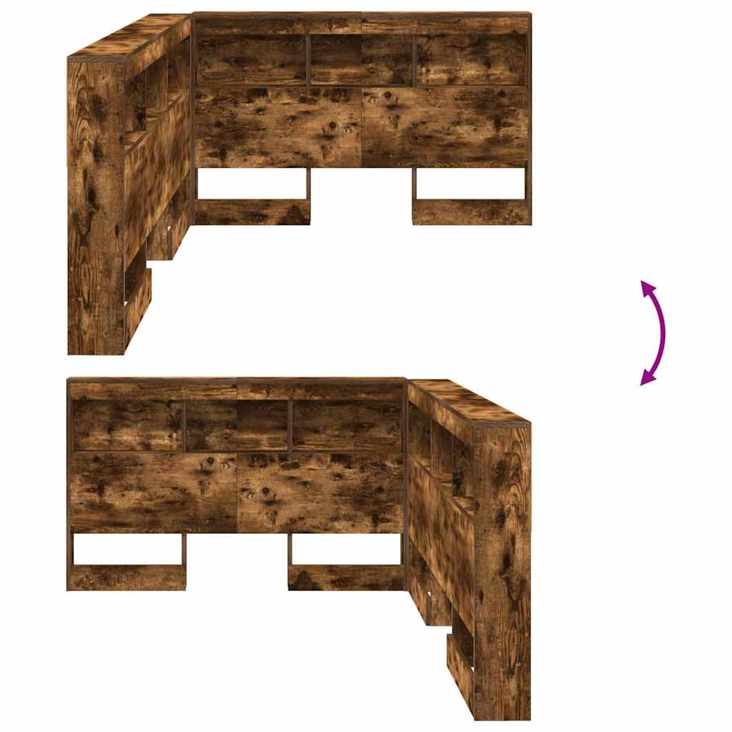 Cabeceira de armazenamento Carvalho Defumado 120 cm