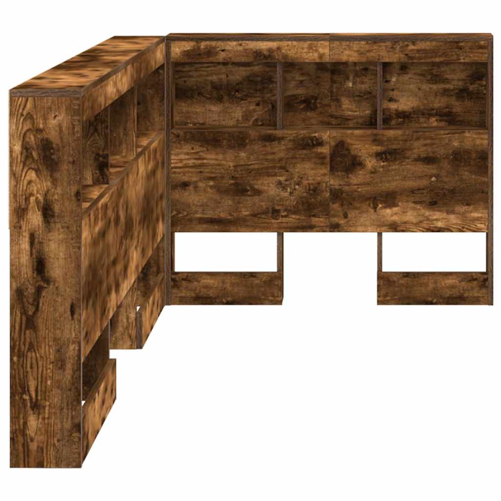 Cabeceira de armazenamento Carvalho Defumado 90 cm