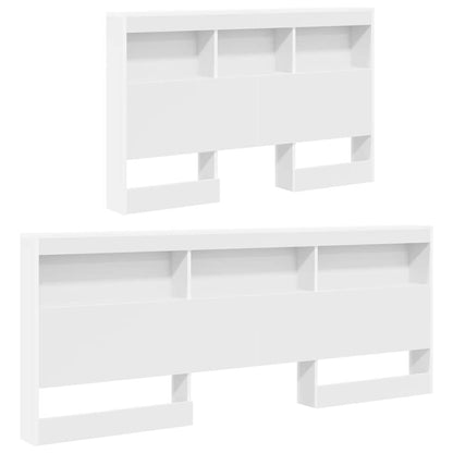 Cabeceira de armazenamento Branco 120 cm Madeira processada