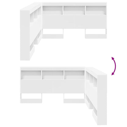 Cabeceira de armazenamento Branco 140 cm Madeira processada