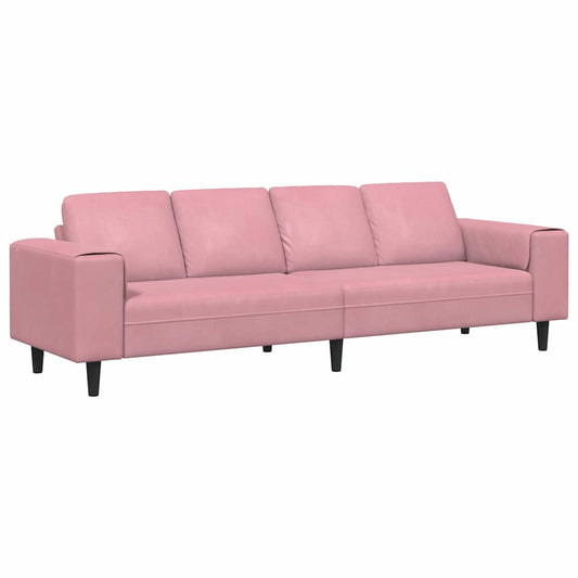 Conjunto de Sofás Rosa Veludo