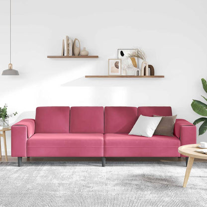 Conjunto de Sofás vermelho tinto Veludo