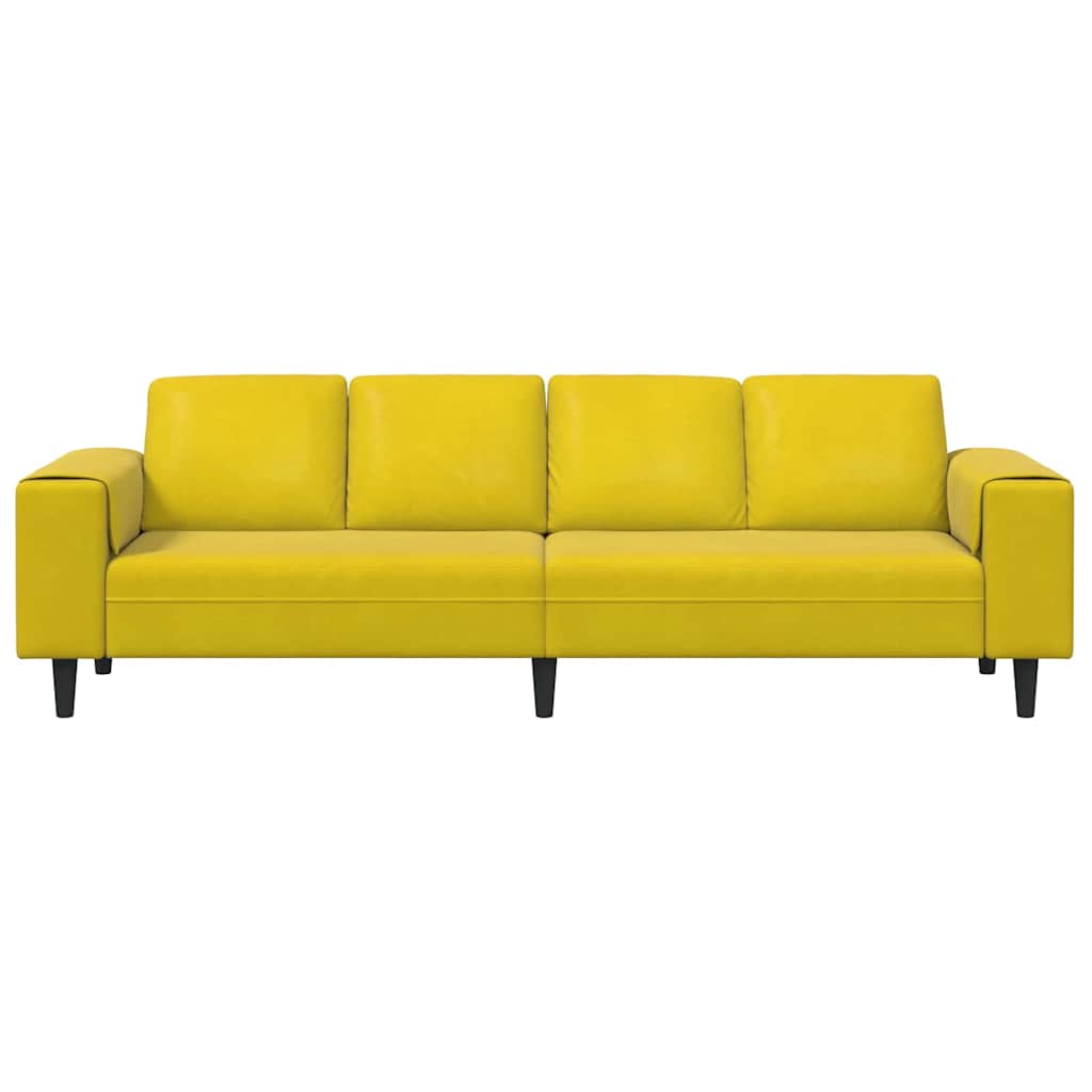 Conjunto de Sofás Amarelo Veludo
