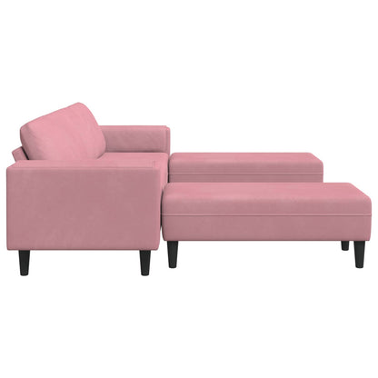 Sofá de Sala de Estar 3 pcs Rosa