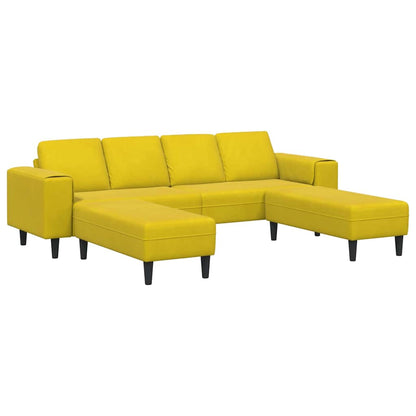 Conjunto de Sofás Amarelo Veludo