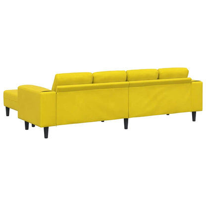 Conjunto de Sofás Amarelo Veludo