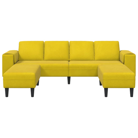 Sofá de Sala de Estar 3 pcs Amarelo