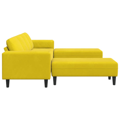 Sofá de Sala de Estar 3 pcs Amarelo