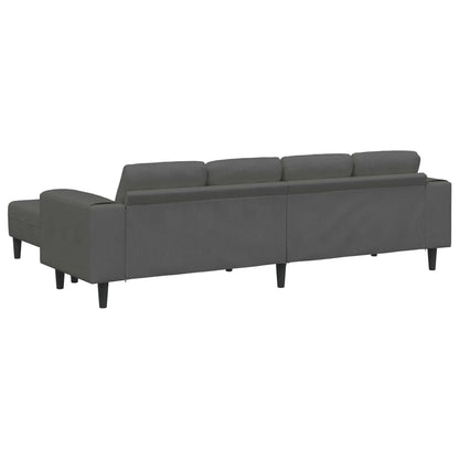 Sofá Cinza Escuro 250 x 188 x 76 cm Tecido de Veludo Cotele