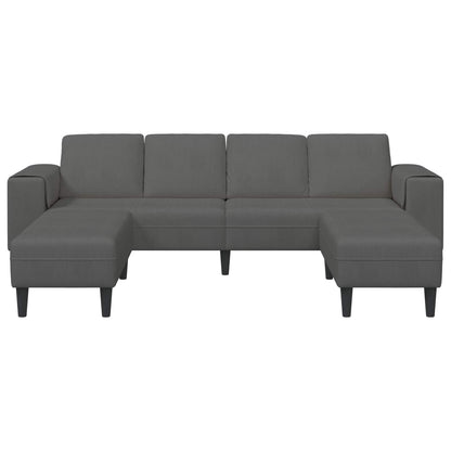 Sofá Cinza Escuro 250 x 188 x 76 cm Tecido de Veludo Cotele