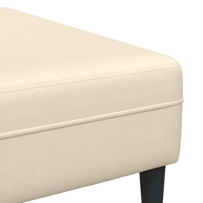 Sofá de Tecido Creme 208 cm Tecido de veludo côtelé