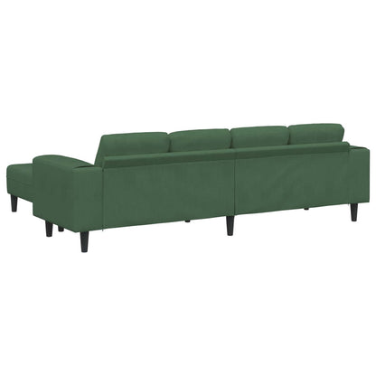 Sofá Verde Escuro 250 x 188 x 76 cm Tecido de Veludo Cotele