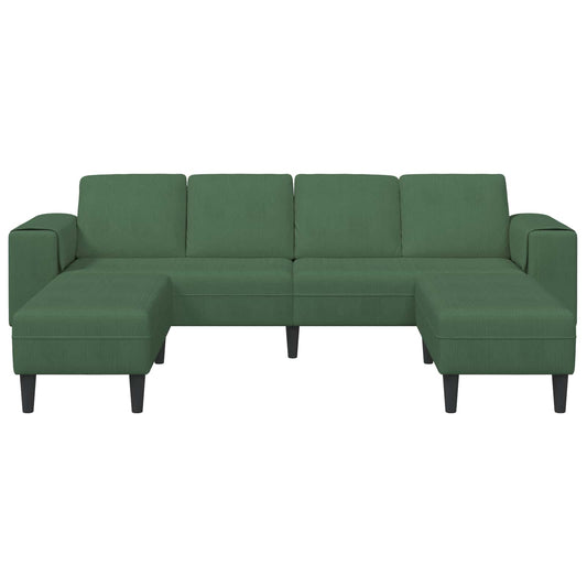 Sofá Verde Escuro 250 x 188 x 76 cm Tecido de Veludo Cotele