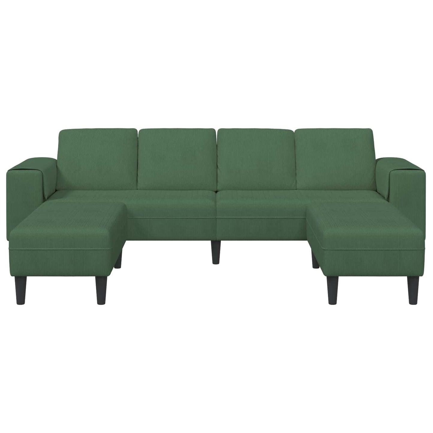 Sofá Verde Escuro 250 x 188 x 76 cm Tecido de Veludo Cotele