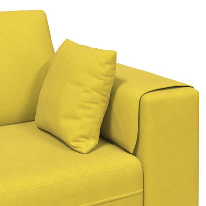 Sofá de Veludo com almofada 3 pcs Amarelo 208 cm Veludo