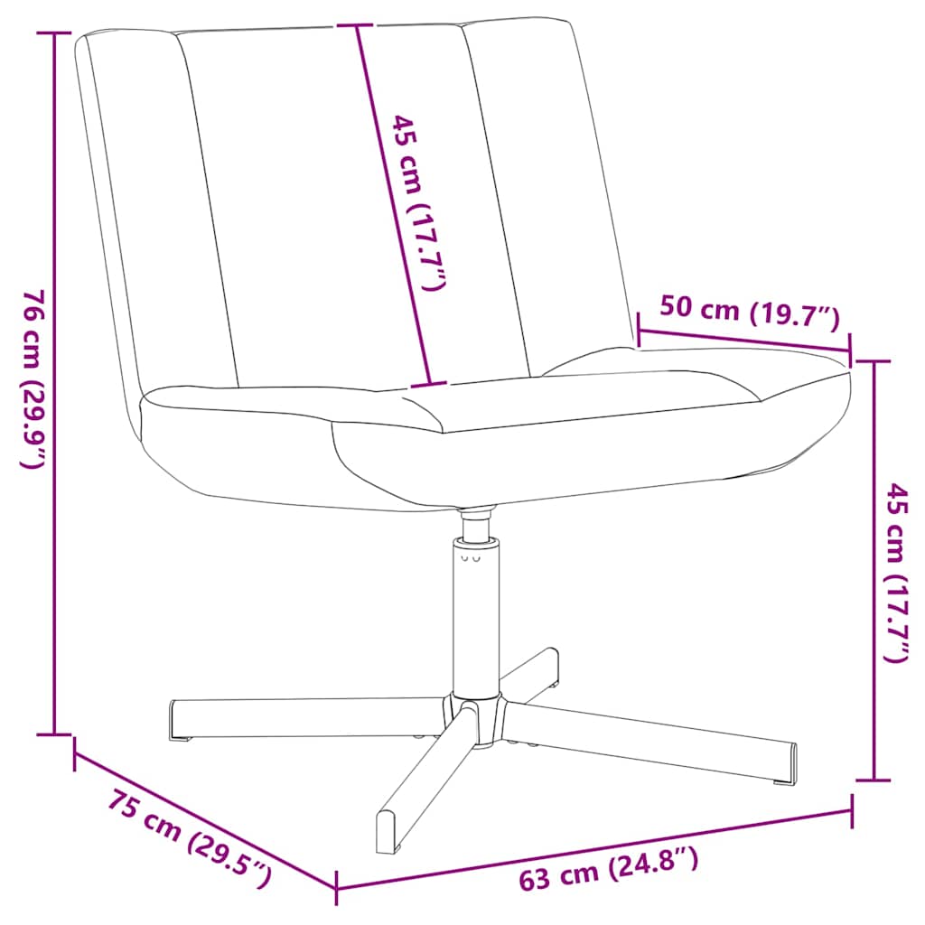 Cadeira giratória Cinzento-claro 63 x 75 x 76 cm tecido