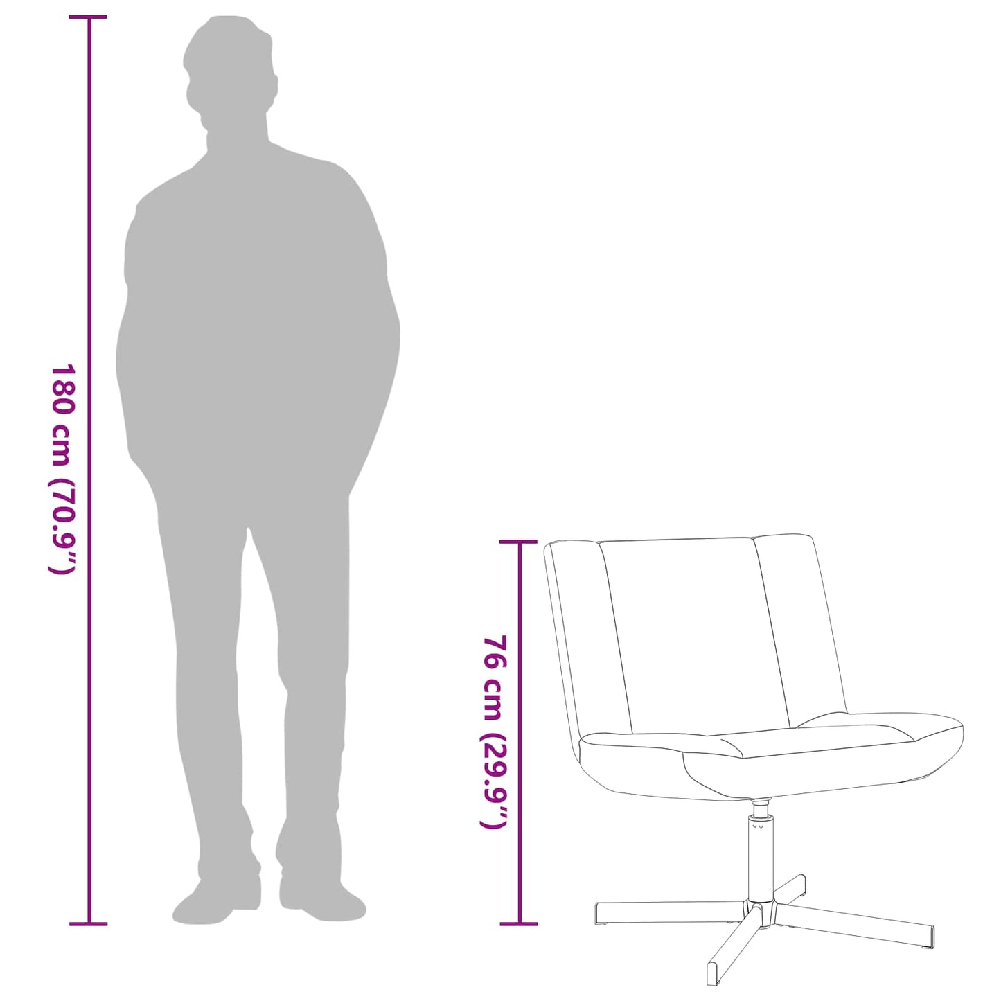 Cadeira giratória Rosa 63 x 75 x 76 cm Pele de Ovelha