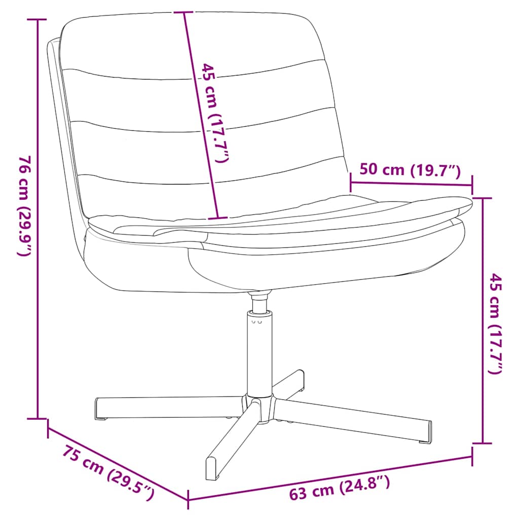 Cadeira giratória Cinza Nuvem 63 x 75 x 76 cm tecido