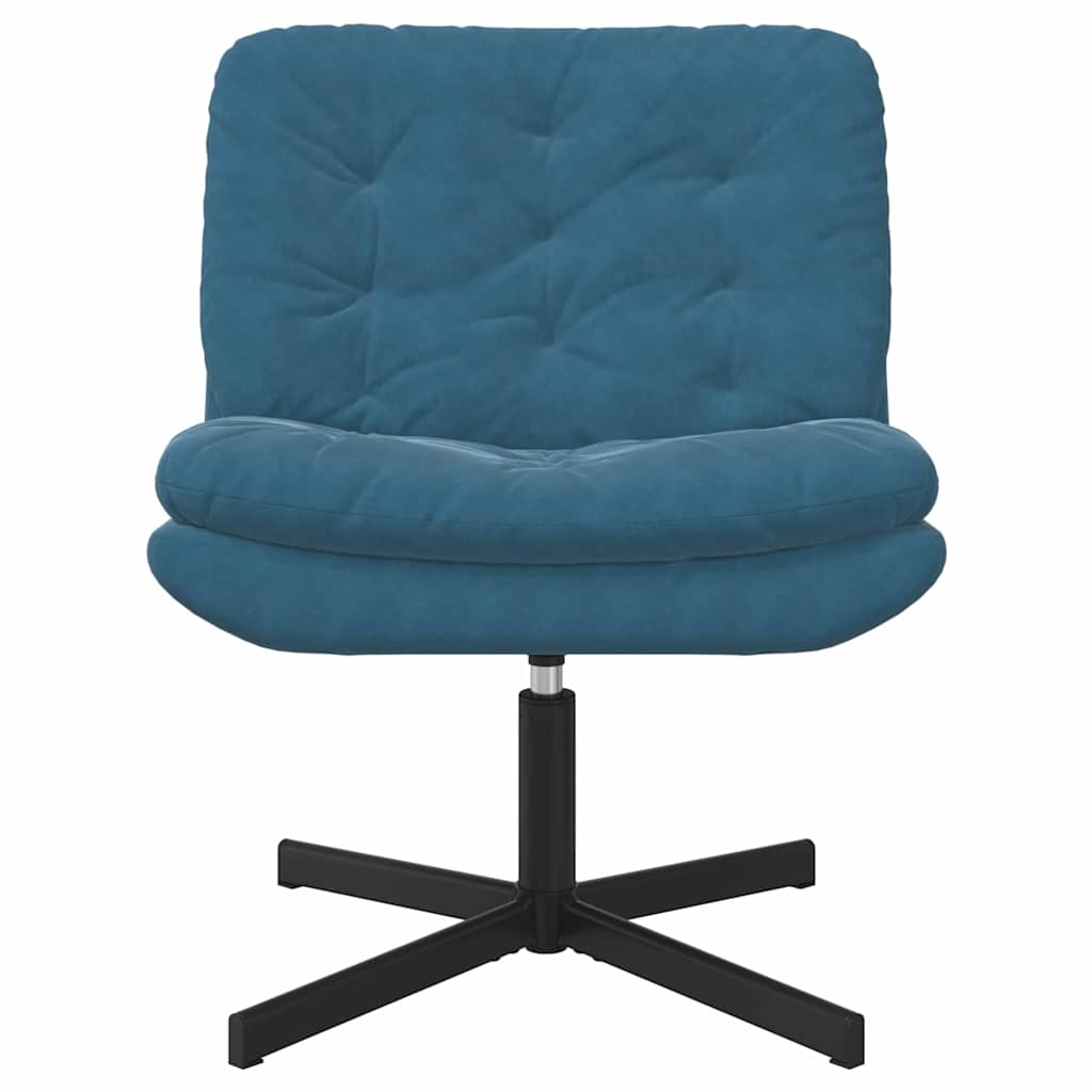 Cadeira Relaxante Giratória Azul 63 x 75 x 76 cm Veludo