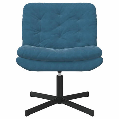 Cadeira Relaxante Giratória Azul 63 x 75 x 76 cm Veludo