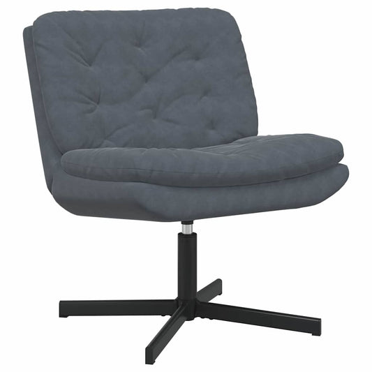 Cadeira Relaxante Giratória Cinza Escuro 63 x 75 x 76 cm Veludo