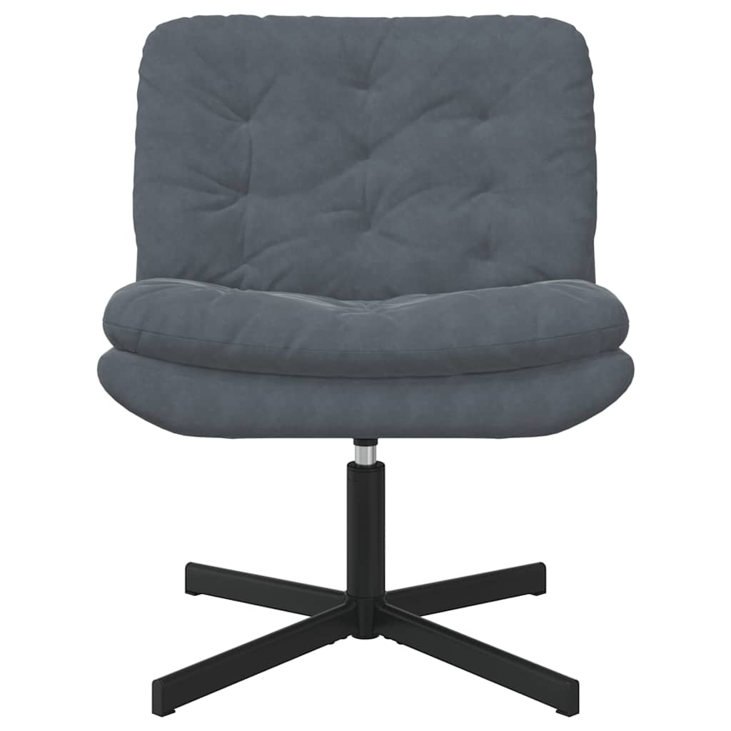 Cadeira Relaxante Giratória Cinza Escuro 63 x 75 x 76 cm Veludo