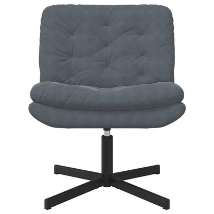 Cadeira Relaxante Giratória Cinza Escuro 63 x 75 x 76 cm Veludo
