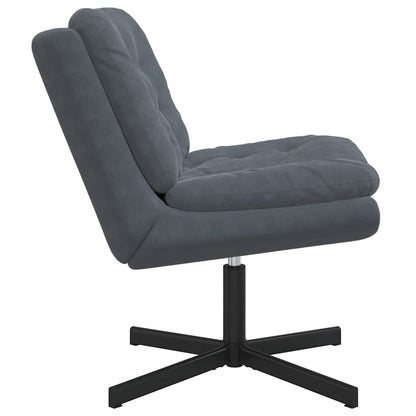 Cadeira Relaxante Giratória Cinza Escuro 63 x 75 x 76 cm Veludo