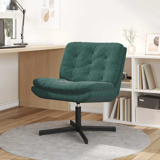 Cadeira Relaxante Giratória Verde Escuro 63 x 75 x 76 cm Veludo